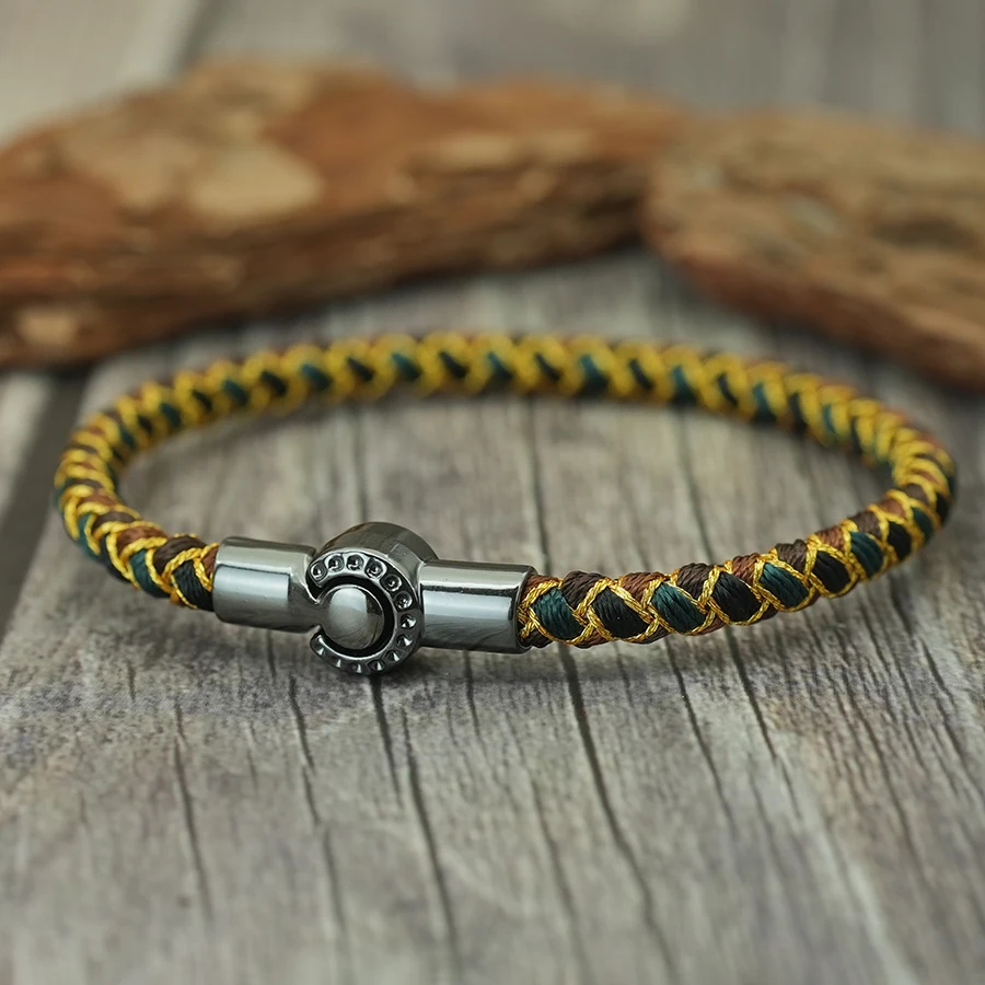 Unique Ethnic String Magnetic Clasp Bracelet Unisex Handmade Braided Chain Braslet New Year Festival Wish Couple Hand Jewelry