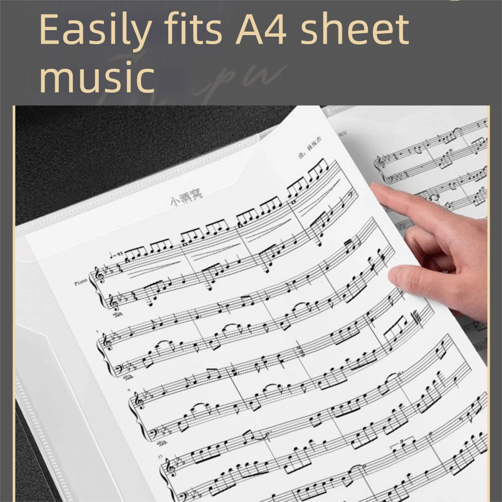 Ideal Gift A4 Music Score Folder Portable Flexible Sheet Music Folder Multi-layer Detachable Music Binder Document Organizer