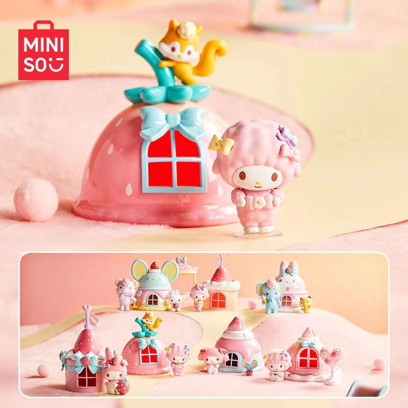 

MINISO My Melody&My Sweet Piano Play House Series Blind Box Kawaii Birthday Gift Girl Toy Anime Sanrio Figure Decoration