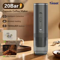 TINSOL New 3 in 1 Wireless Portable Espresso Machine Capsule Coffee Powder Travel Coffee Maker Smart Extraction Wireless Heating