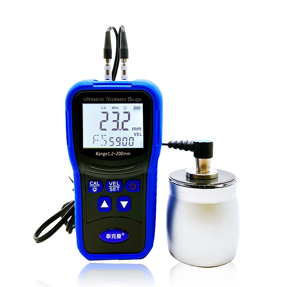 TM130D Handheld Digital Ultrasonic Thickness Tester Metal Alloy Plastic Glass Wall Pipe Thickness Ultrasonic Tester 1mm~200mm