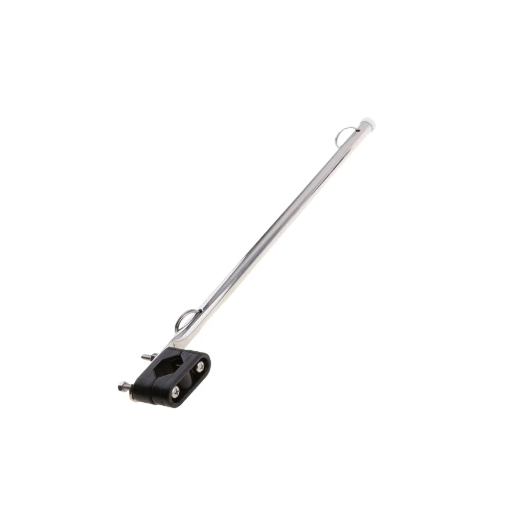 Stainless Steel Yacht Flag Pole 2 Pack Rail Mount Type 15.2 Inches Length for 7/8 to 1 Inch Diameter For Marine Rail