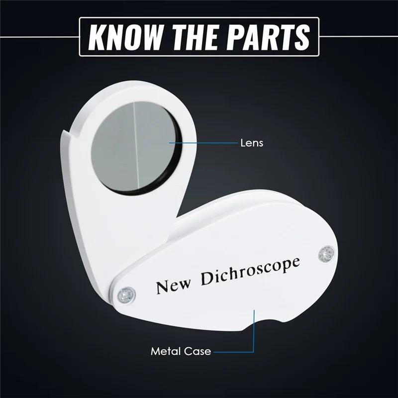 NEW-Foldable Design Pocket-Size Dichroscope For Gem Diffraction Spectroscope 21Mm Lens White Light Clear Lens For Gem Tools