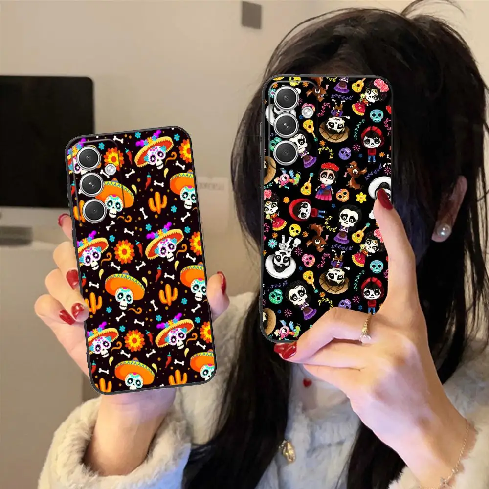 Day of the Dead Mobile Phone Case for Samsung Galaxy S25 S24 S23 S22 S21 S20 Note20 Plus FE Ultra Colour Cover Cover Smartphone