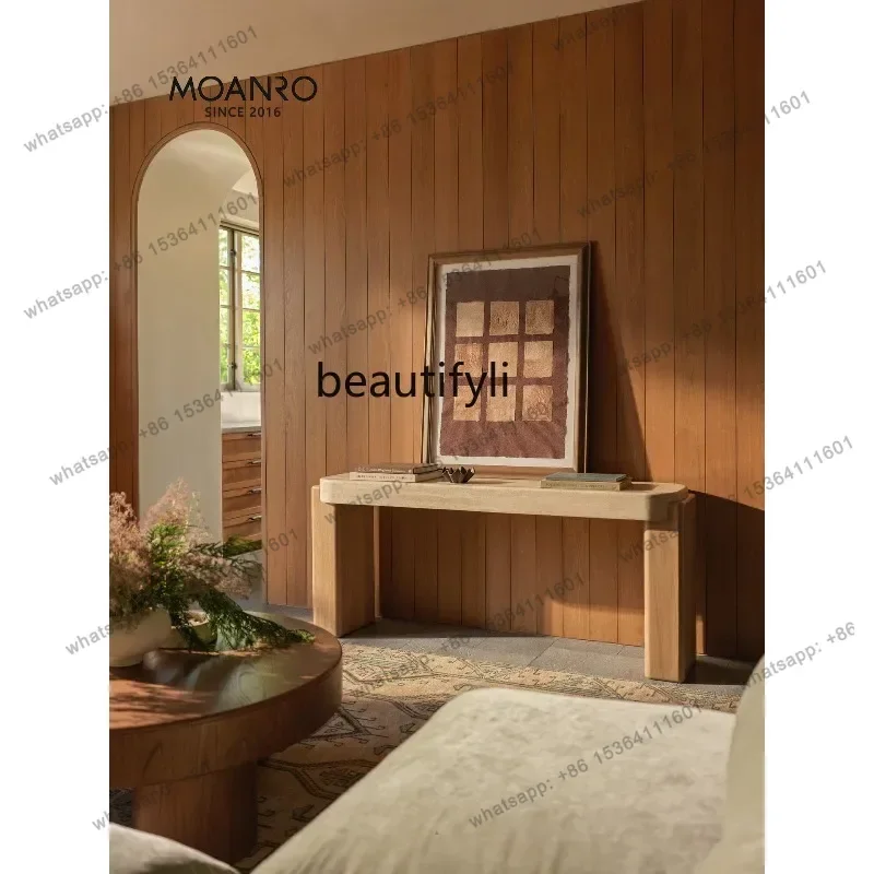 Travertine Entrance Platform Living Room Light Luxury Entrance Platform Strip Case Landing Home Household Shelf