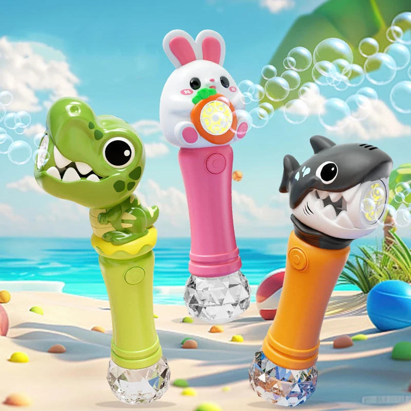 Il mini dinosauro soffia bolle di sapone bambino Bubble Blaster cartone animato Tyrannosaurus animale Bubble Maker bambini sapone acqua giocattoli all'aperto