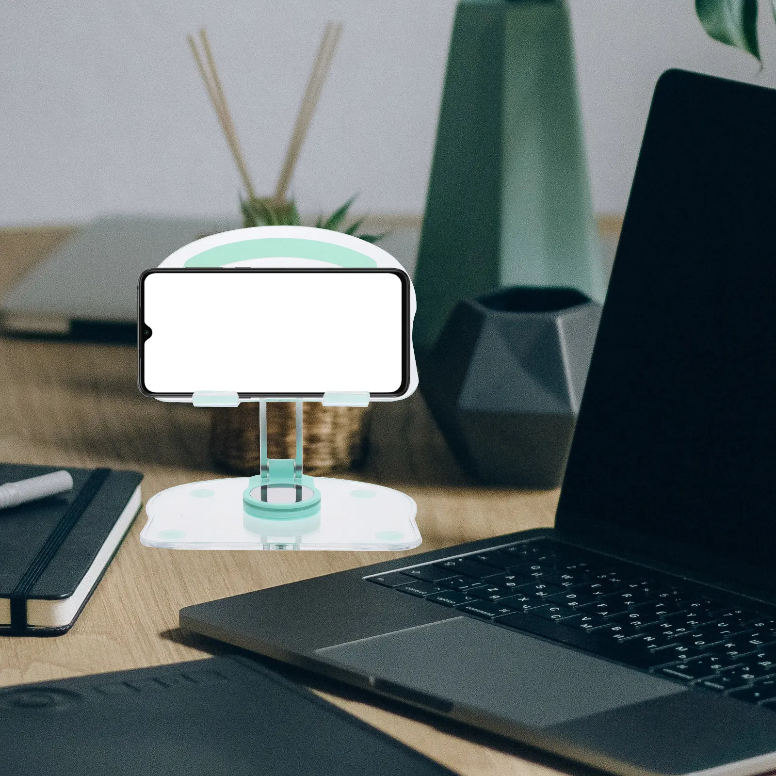 

Adjustable Acrylic Tablet Stand Solid Phone Holder for Desk Office Kitchen Gaming Video Watching Rotating Phone Stand