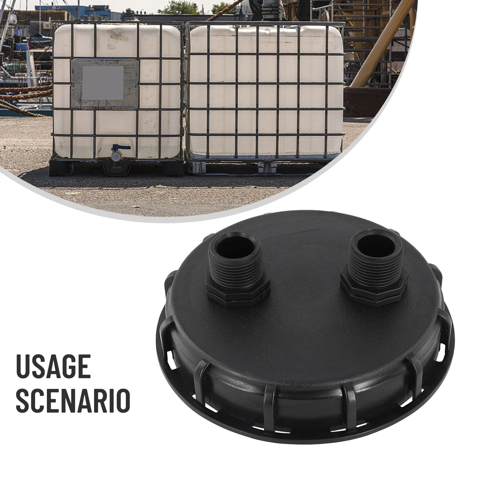 Lid IBC Container 1 2 3 Hole DN 150 External Thread Inlet 1 2 3 Compartment Accessories Black Overflow Replacement