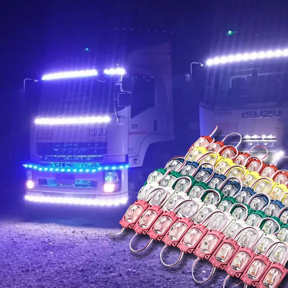 

10 шт., универсальные задние фонари, светодиодный модуль, сигнальная лампа COB, модифицированная водонепроницаемая сигнальная лампа для грузовика, автомобиля, 12 В, 24 В, рекламная лампа