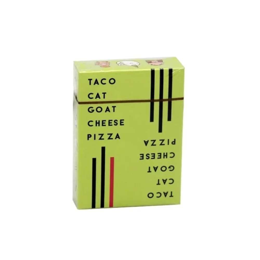 

English versionTaco Cat Goat Cheese Pizza Card Game