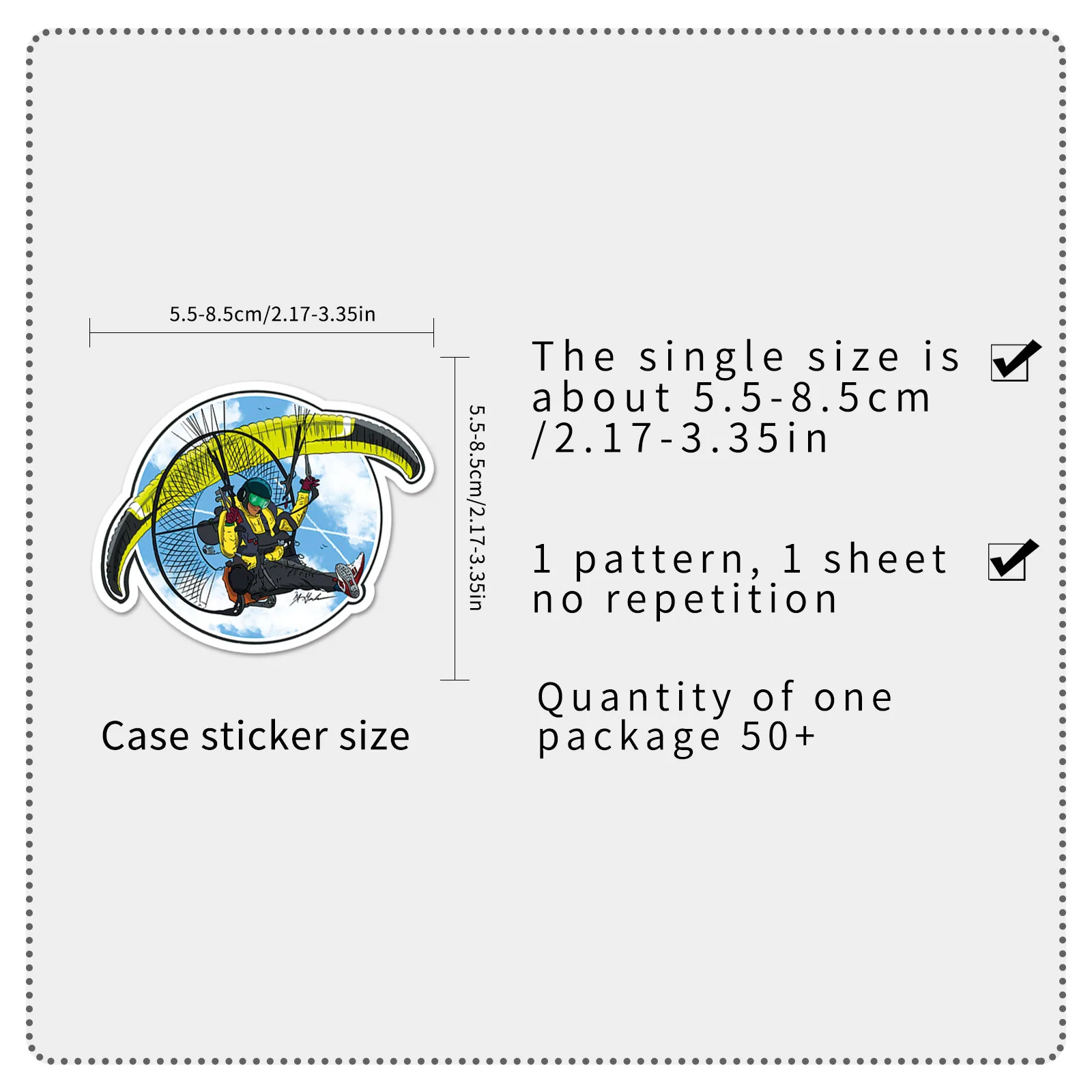50-100PCS Skydiving Graffiti Stickers Creative Extreme Sport Waterproof Decals for Water Bottle Skateboard Luggage Outdoor Decor - view 2