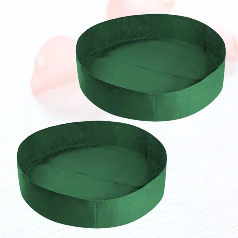 2 Pcs Planting Growing Container Pots Round Bag for Plants Bags Moveable Thickened Pouch Potted