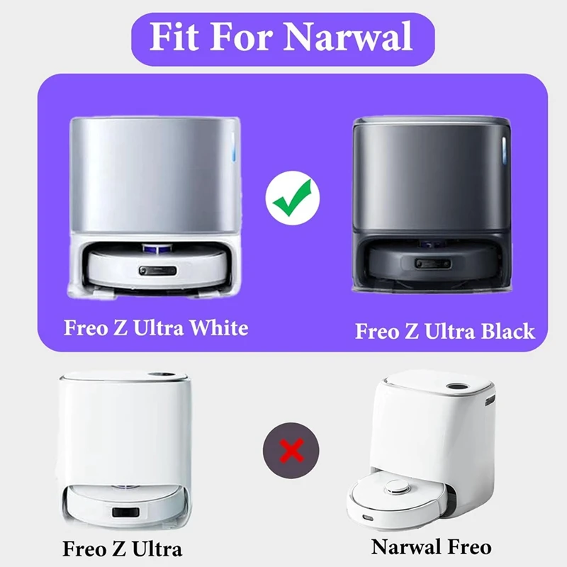 JDZD-For Narwal Freo Z Ultra جهاز آلي لتنظيف الأتربة فرش جانبية رئيسية مرشحات HEPA ممسحة قماش أكياس الغبار الملحقات