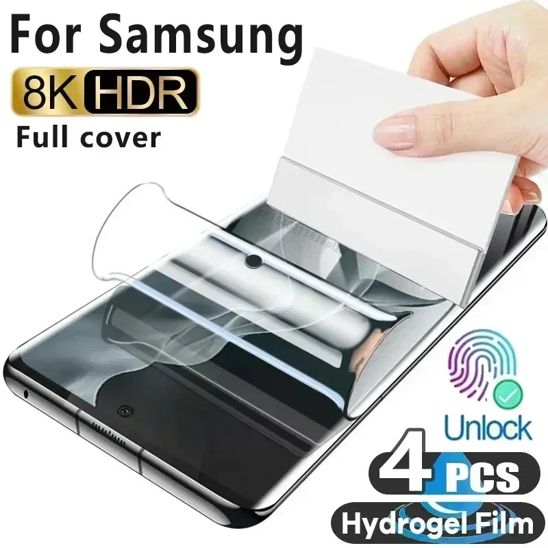 

4pcs Hydrogel Film For Samsung Galaxy S24 S23 S22 S21 S20 Ultra S23 S21 S20 FE S24 Plus Screen Protector On Samsung S24 Ultra