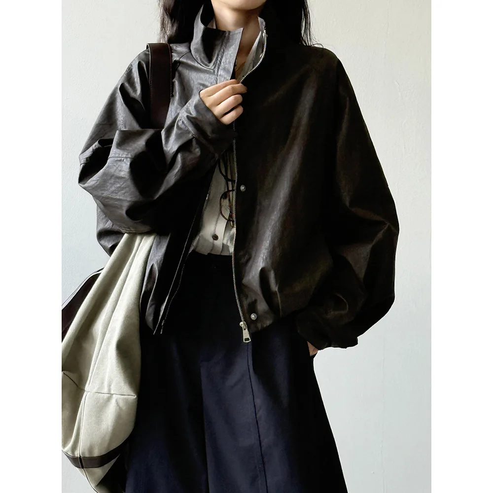 

PU Leather Jacket For Women, Autumn Casual Cool Coat