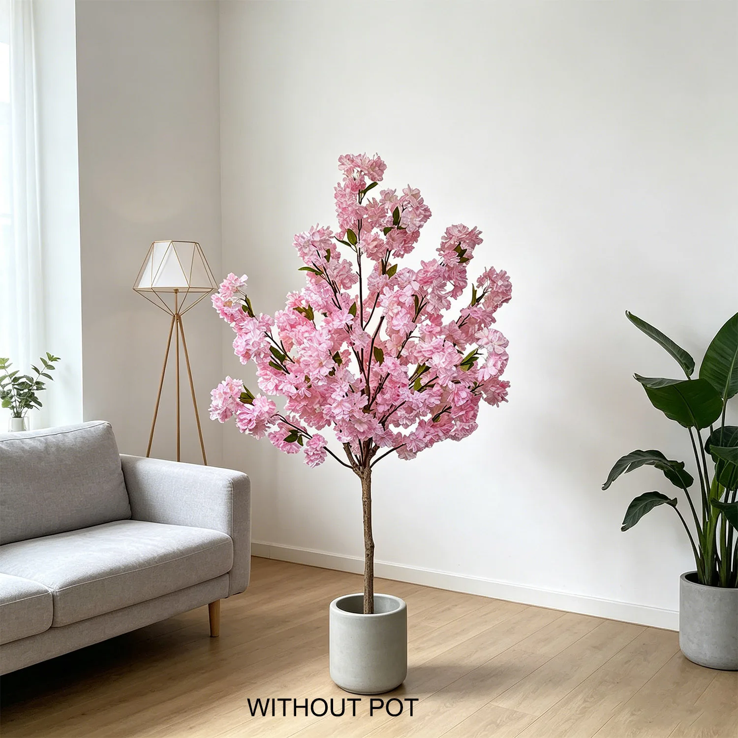 

4.92FT Artificial Pink cherry blossom plant UV-resistant indoor outdoor faux Plant for Home Wedding Garden Living Room Decor