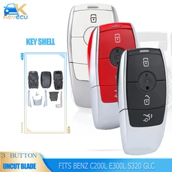 KEYECU Smart Remote Key Shell 3/4 pulsante per Mercedes-Benz C200L E300L S320 GLC lama chiave non tagliata