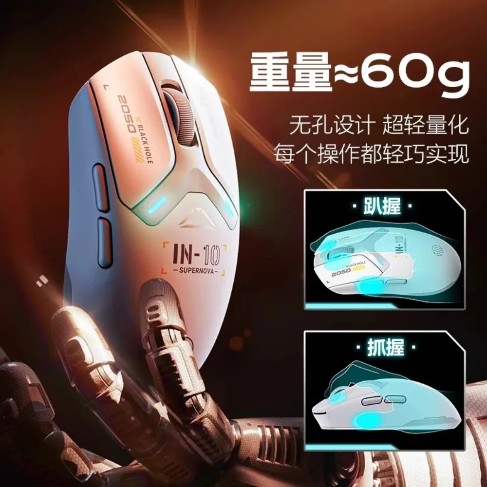 

Inphic IN10 Wireless Mouse PAW3395 Low Delay Long Battery Life Lightweight E-Sports Gamer Mouse Gaming Accessories PC Gamer Gift