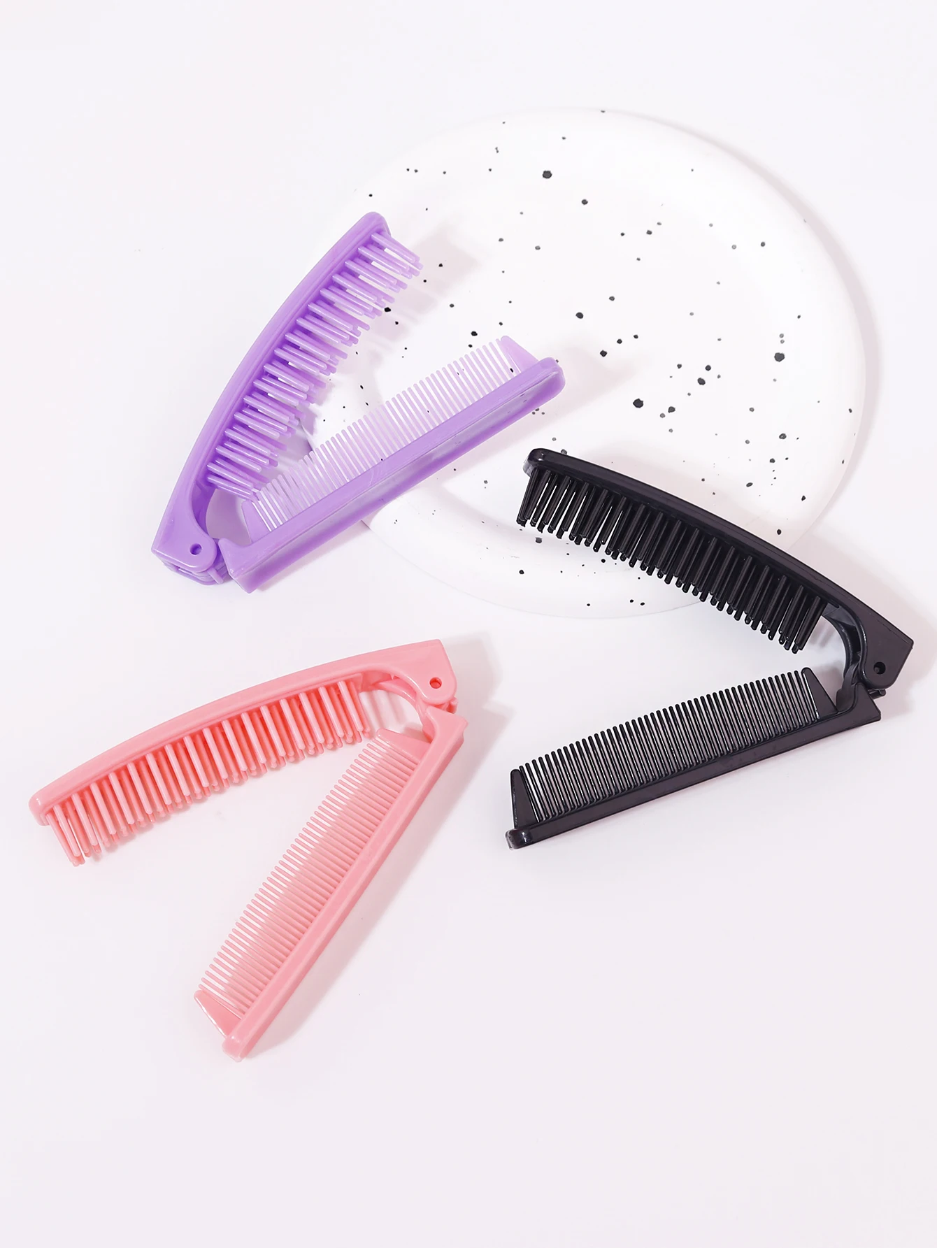 1/3pcs Travel Portable Fashionable Comb, Foldable Anti-Static Plastic Comb, Compact Pocket Comb, Special for Real Hair Wigs