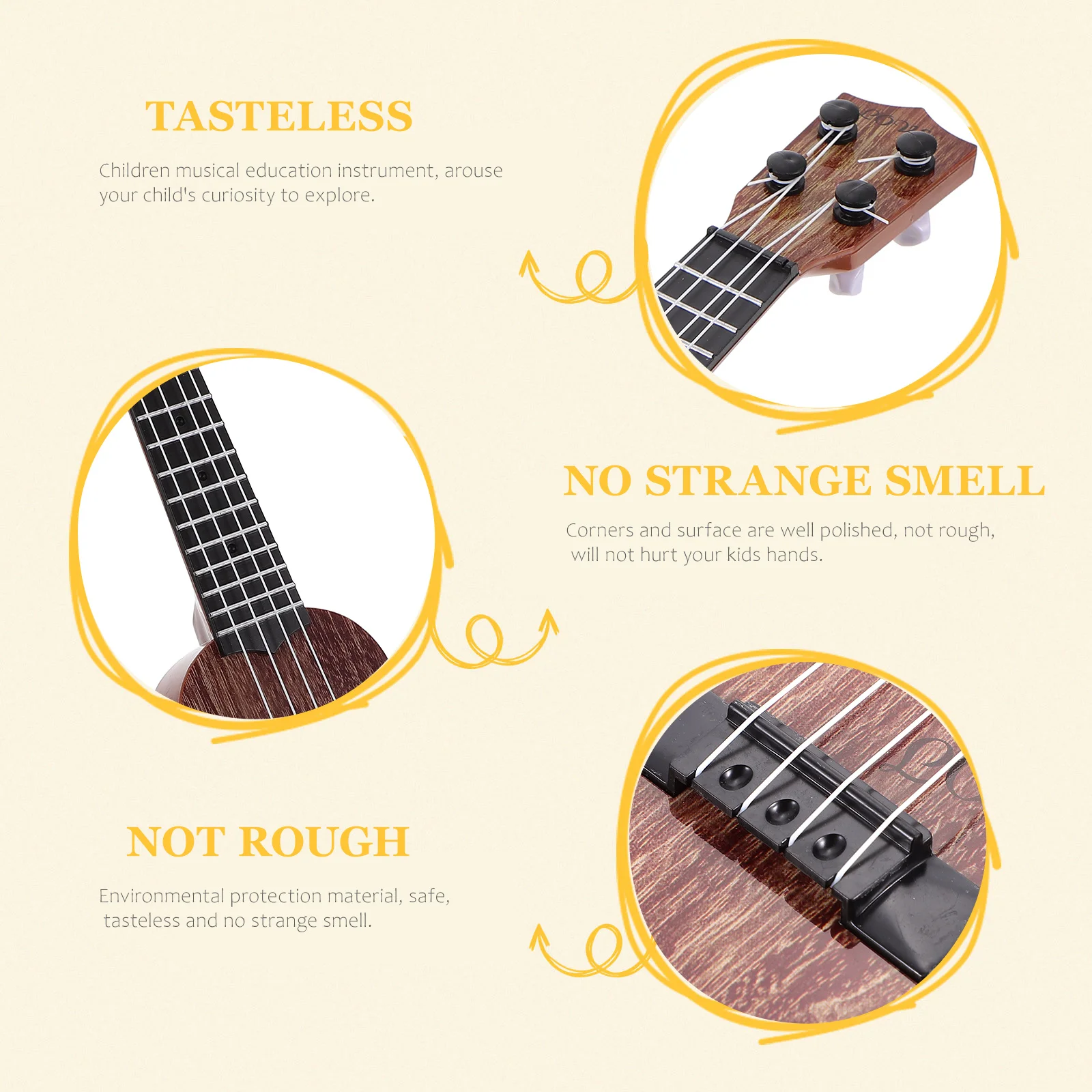 Kids Ukulele Simulation Musical Instrument Mini Children Plaything Educational Instrument For Indoor Outdoor Use Bright Color