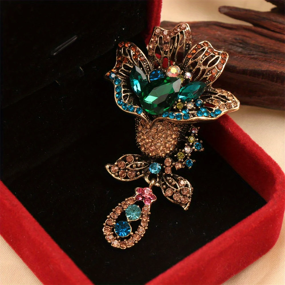 Vintage Barock Luxus Blumen Quaste Design Herren Damen Brosche Pins, Schmuck Accessoires, Hochzeit Urlaub Party Geschenke