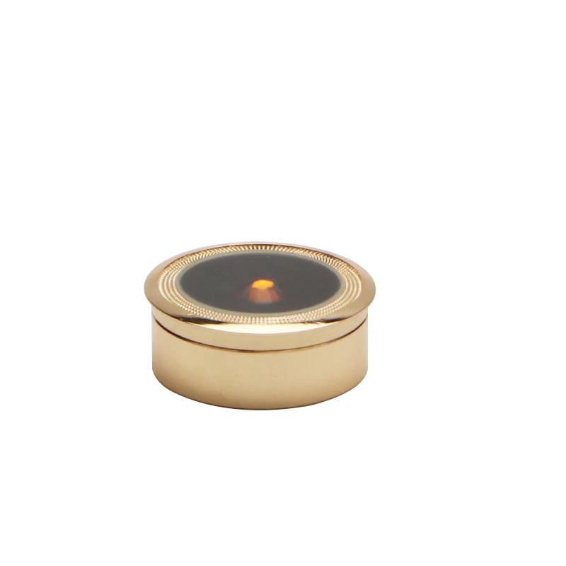 Jewelry Storage Box Gemstone Box Metal Plating Transparent Round Rotating Surface Bare Stone Color Diamond Display Box