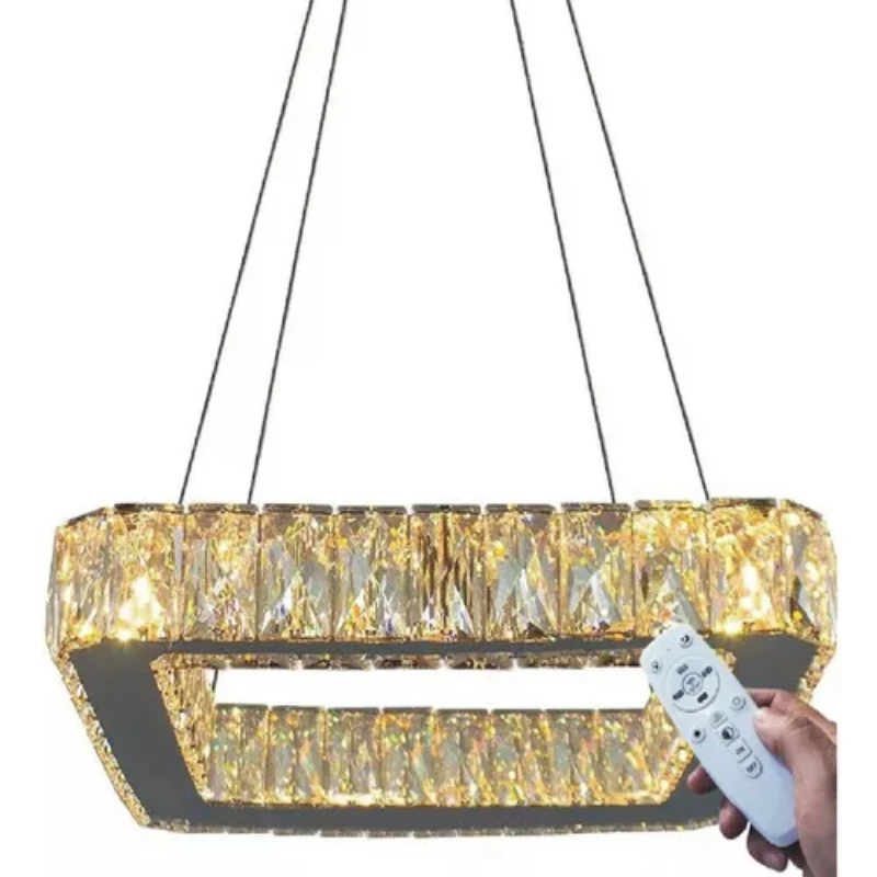 Chandelier Pendant Crystal K9 C/ Lamp (3 Tons) + Control Color Crystal/Transparent 110V/220V Ceiling Lights