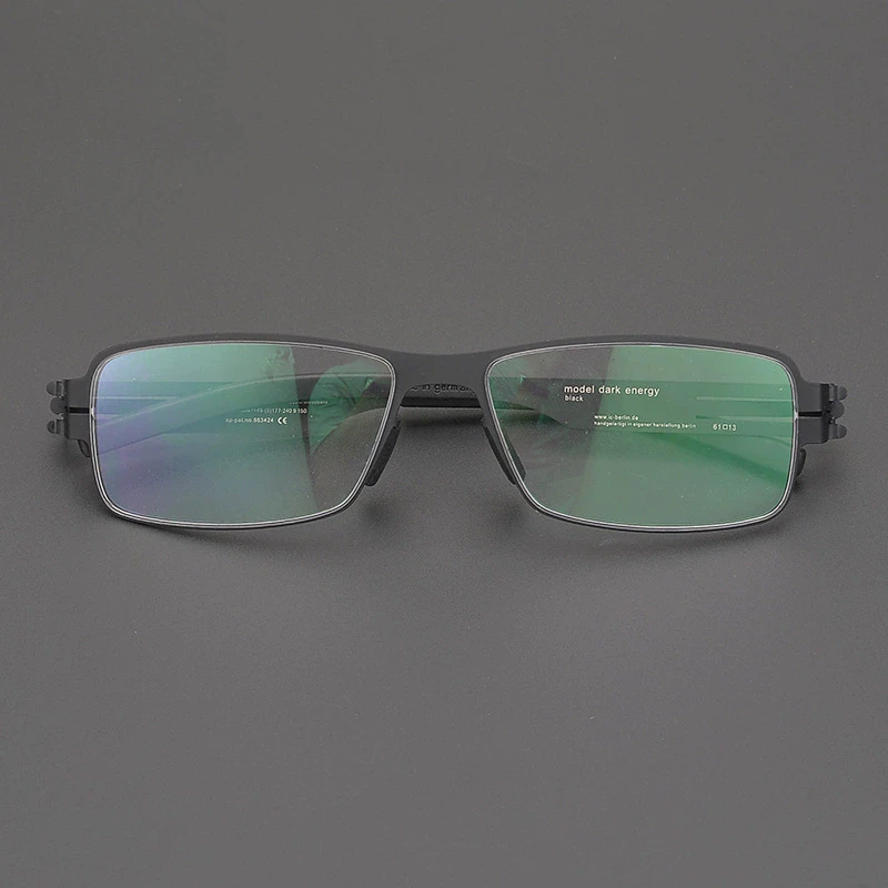 نظارات قراءة مربعة من التيتانيوم للرجال - عدسات طبية خفيفة الوزن بدون براغي، إطار بصري للجنسين