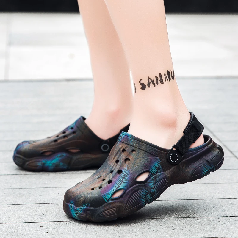 

Летние мужские сандалии из ЭВА, уличные шлепанцы, удобная обувь для сада, дышащие тапочки, легкие нескользящие пляжные туфли