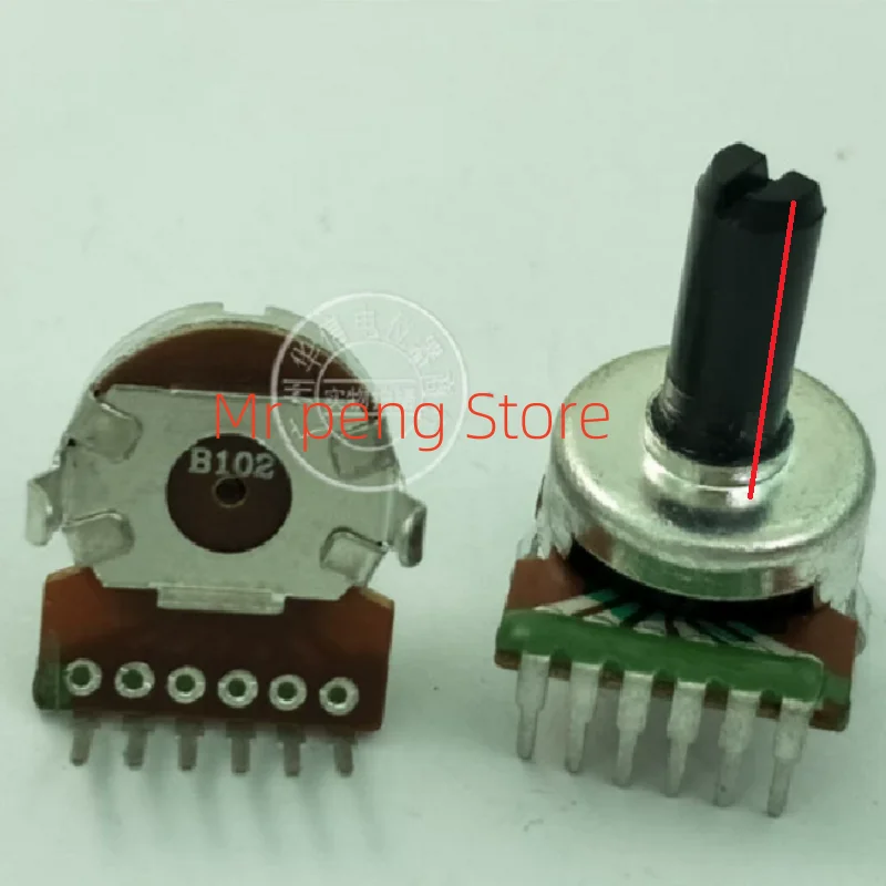 2pcs for Type 161 vertical dual potentiometer B102 B1K handle length 15MMF 6 pins