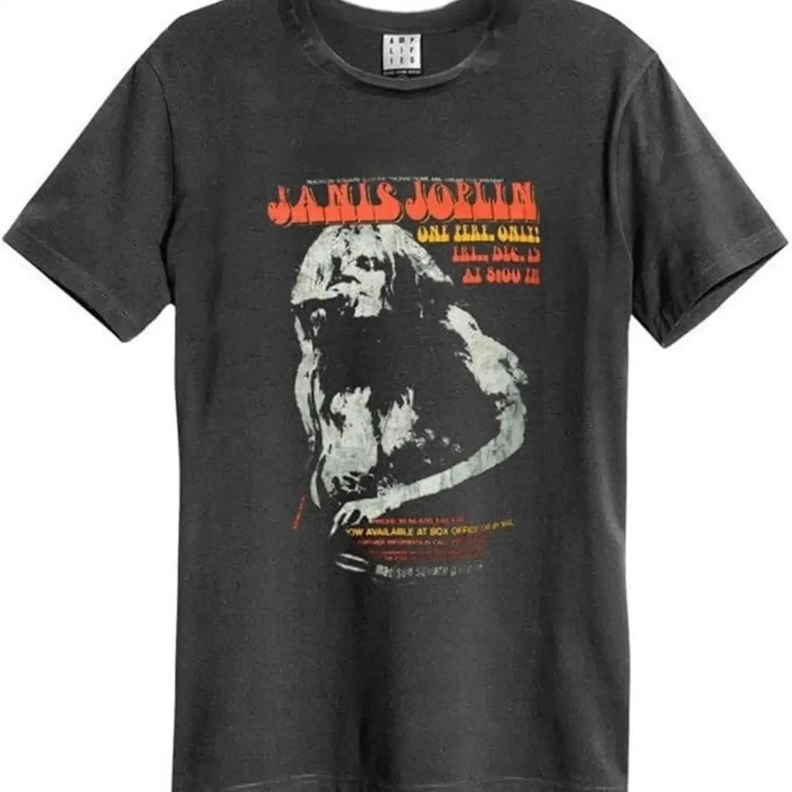 Amplified Janis Joplin Madison Square Gardens T Shirt S vintage Washed fashion Casual Breathable Unisex Stylish