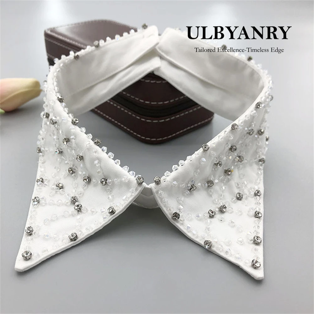 Sparkling Beaded Detachable Collar for Shirt Jacket Evening Gown Costume Accessory Gorgeous Crystal Sweater Dress Blouse Fashion