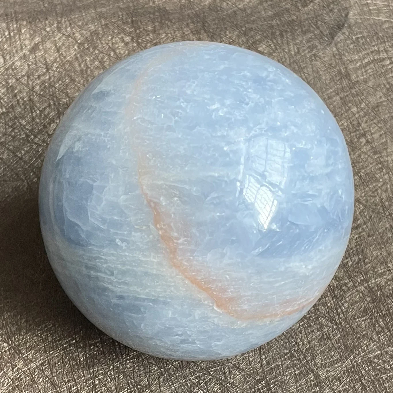 95mm Natural Celestite Sphere Polished Crystal Ball Quartz Rock Decoration Stone Mineral Healing Reiki T11