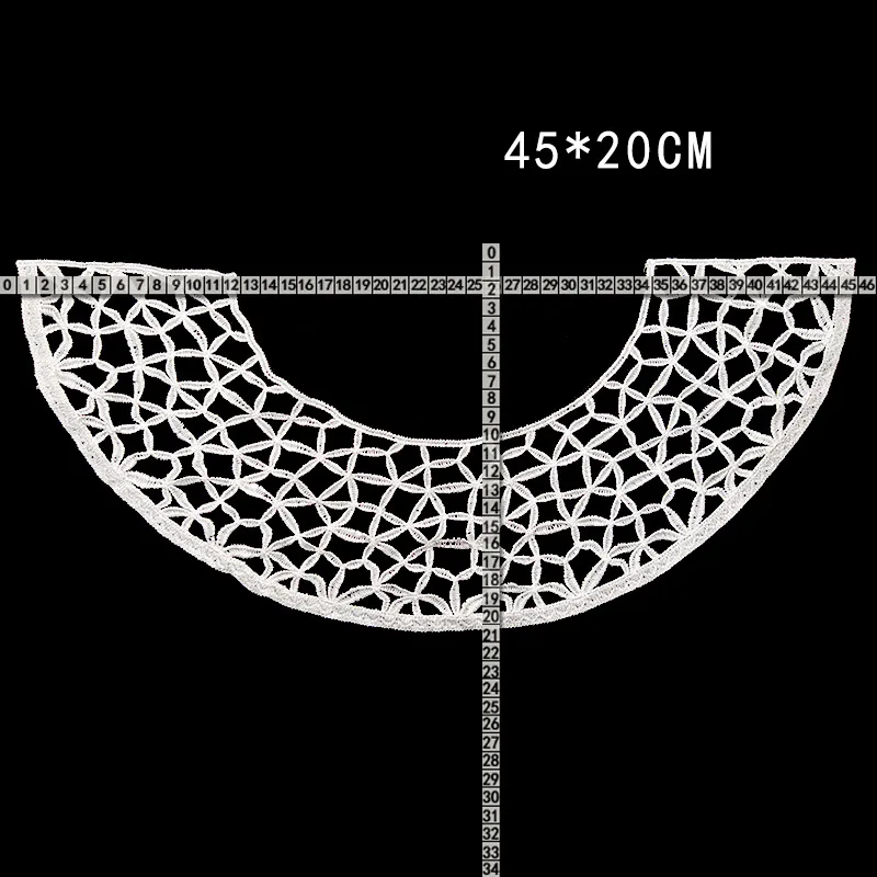 White Embroidery Lace Fake Collar, Fabric Ruffle Edge Neckline Applique, Decor Patch For Clothing DIY Sewing Handmade