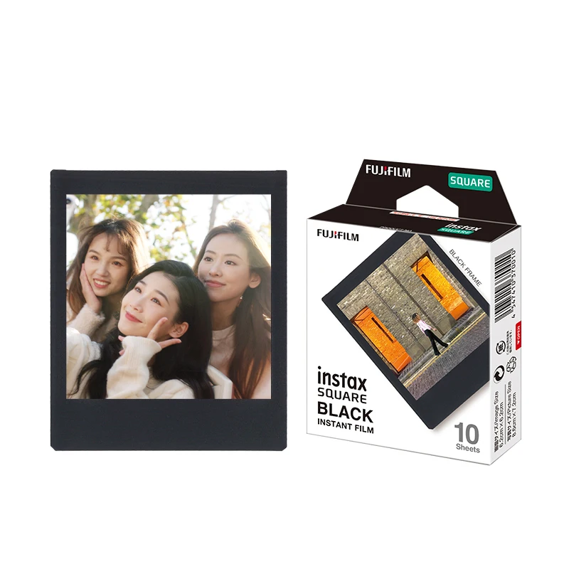 10 arkuszy oryginalna Fujifilm Instax kwadratowa folia biała krawędź dla SQ1/SQ6/SQ10/SP-3/SQ20 kamery hybrydowe tęcza/gwiaździste niebo/czerń