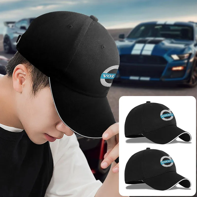 Adjustable Car Baseball Cap Peaked Cap Unisex Summer Shade Hat For Volvo S60 S70 S80 S90 V40 V50 V60 V70 V90 XC30 XC40 XC60 XC70