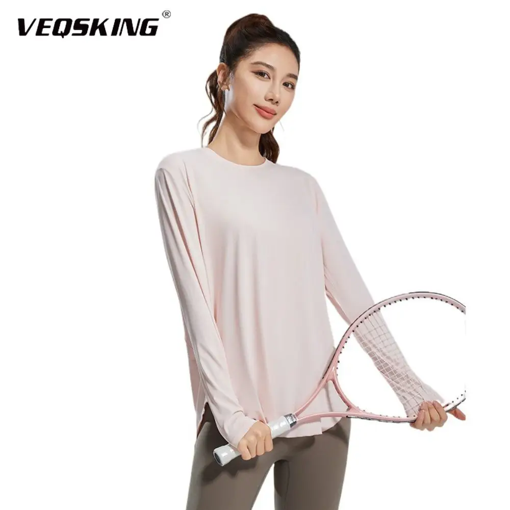 

Женский чехол для йоги и солнцезащитная рубашка, свободный и универсальный спортивный кардиган, дышащий быстросохнущий сетчатый топ с длинными рукавами