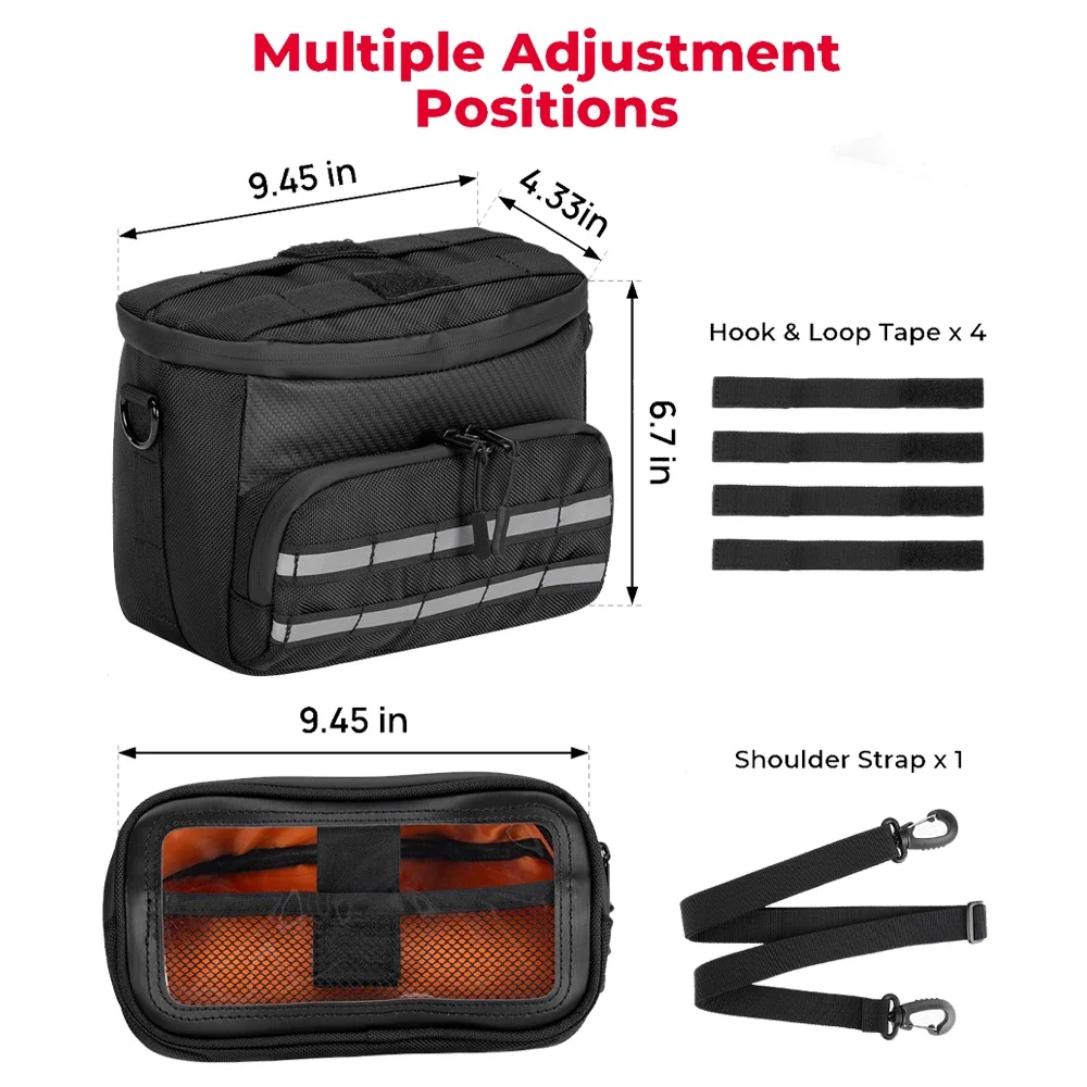 KEMIMOTO-Sac à Outils Universel pour Guidon de Moto, Sacoche de Téléphone, Sissy Bar, Cruiser, Softail, ocia, Sportster