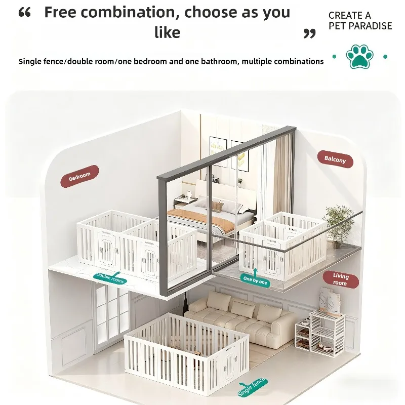 Interior Household Dog Fence Safety Protection Fence Anti Escape Free Splicing Dog Cage Portable Pet Partition Product