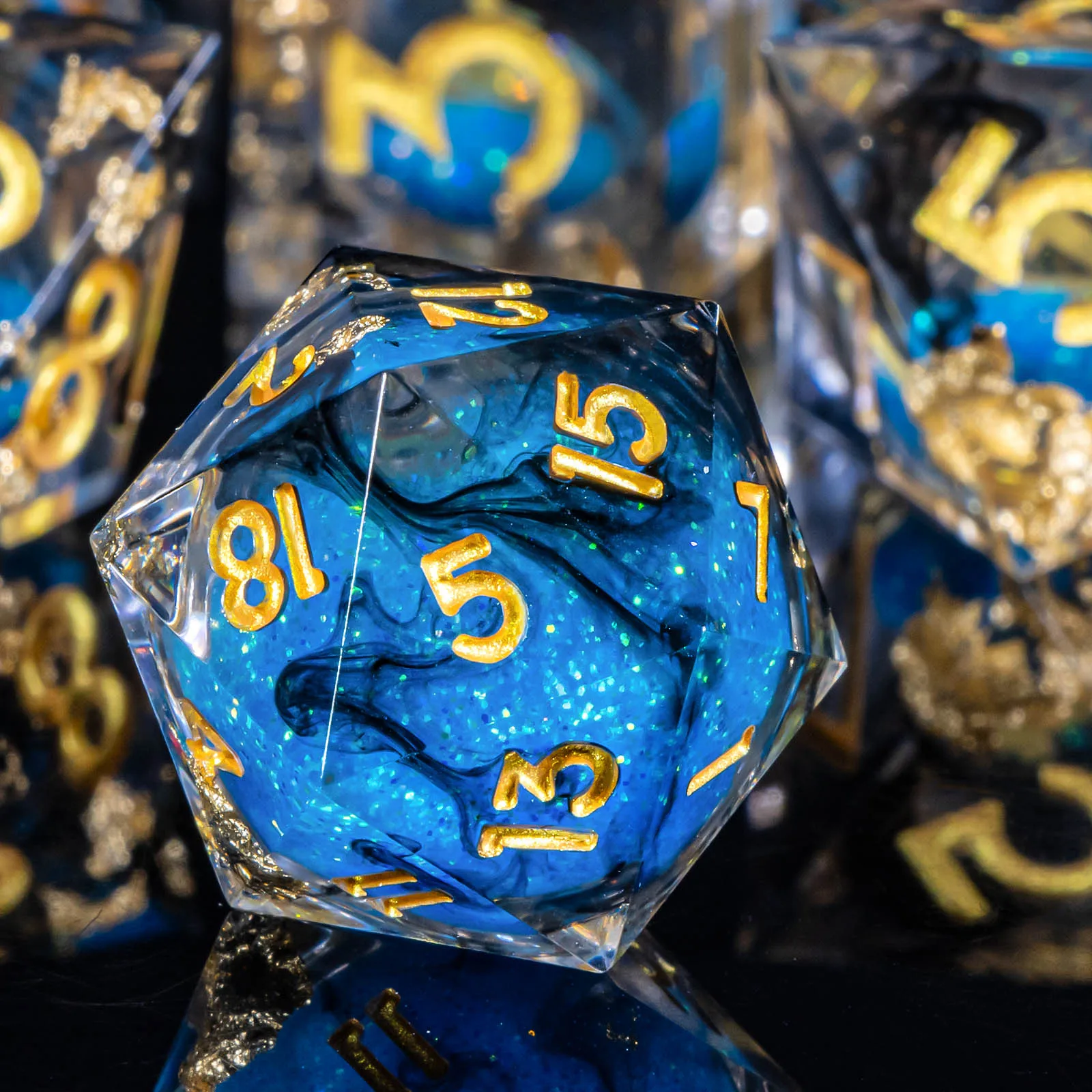 

DND Sharp Edge Dice, RPG D and D Dice, Dungeon Dragon Role Playing Game Dice, Polyhedral Resin Dice Set D20 D12 D10 D8 D6 D4