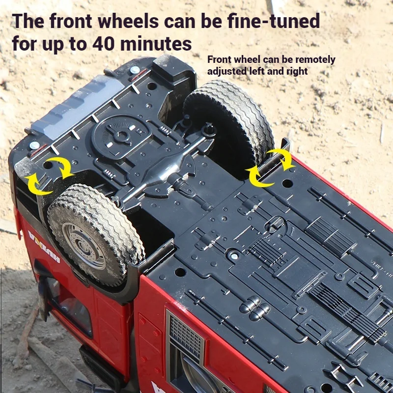 Huina 1562 Full Scale Fire Truck 1:14 Remote Control Electric Engineering Vehicle Model with Water Spray Simulation Toy Gift