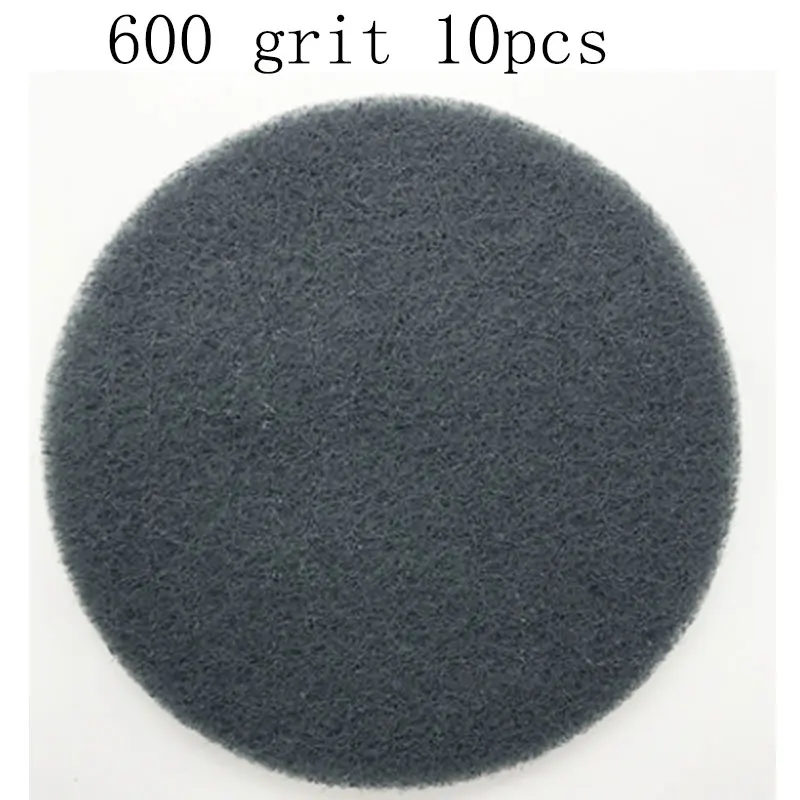10 PCS6 Inch Multi-purpose Flocking Scouring Pad Round 400-800 Grit Industrial Heavy Duty Nylon Cloth for Polishing & Grindi