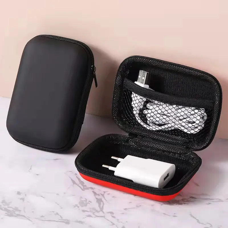 Mini boîte à écouteurs portable, sac porte-monnaie, sauna pour téléphone, étui pour casque, boîte de rangement pour câble USB, housse pour écouteurs, évaluation de câble USB