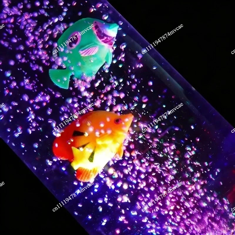 Color Changing Light Emitting Diode Light Bubble Column Novelty Bubble Fish Light Sensory Equipment Artificial Fish Decoration