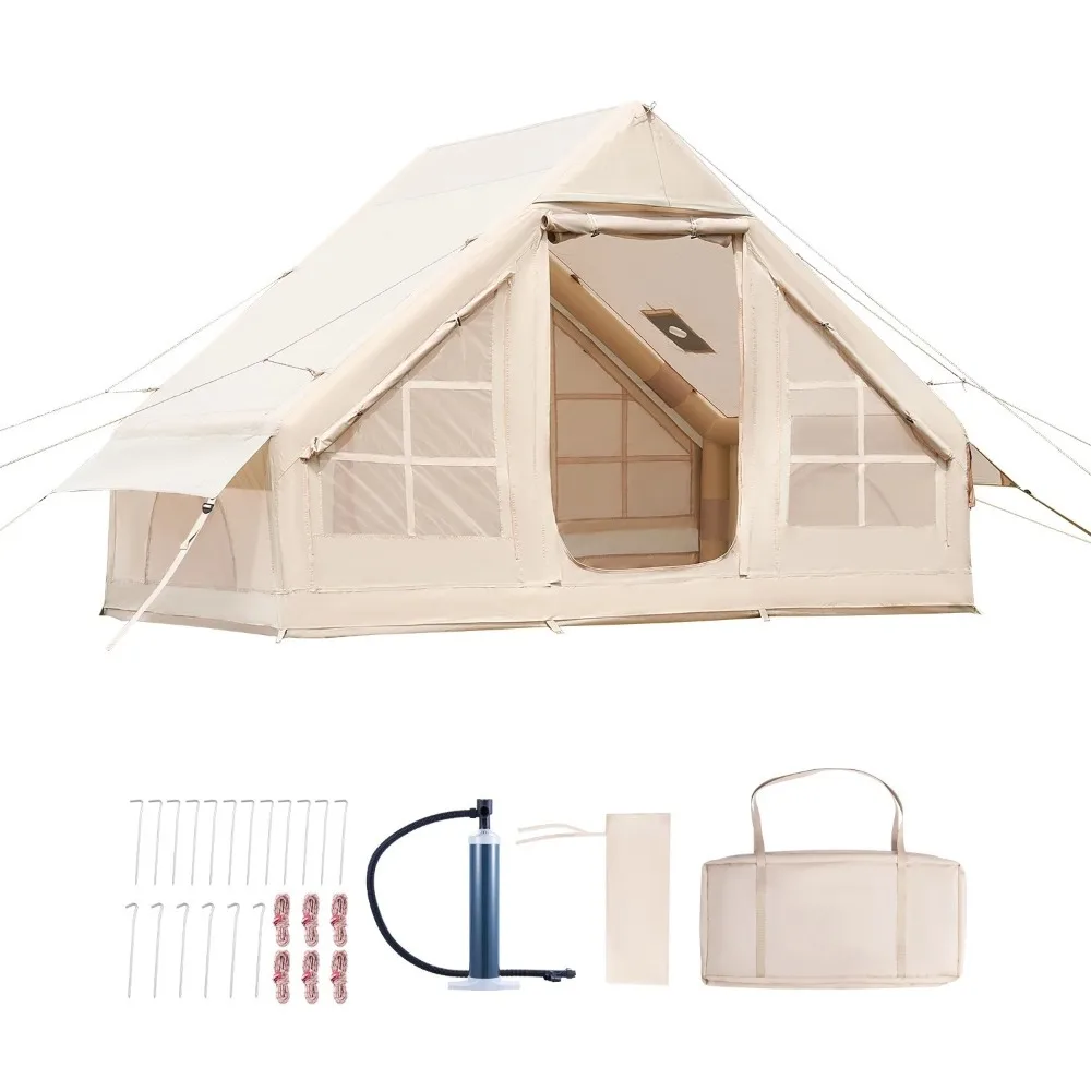 

6.3㎡ 7.5㎡ 12㎡Outdoor Camping Inflatable Tent with Manual Pump Outdoor Inflatable Hut with Storage Bag for Camping BBQ and Picnic