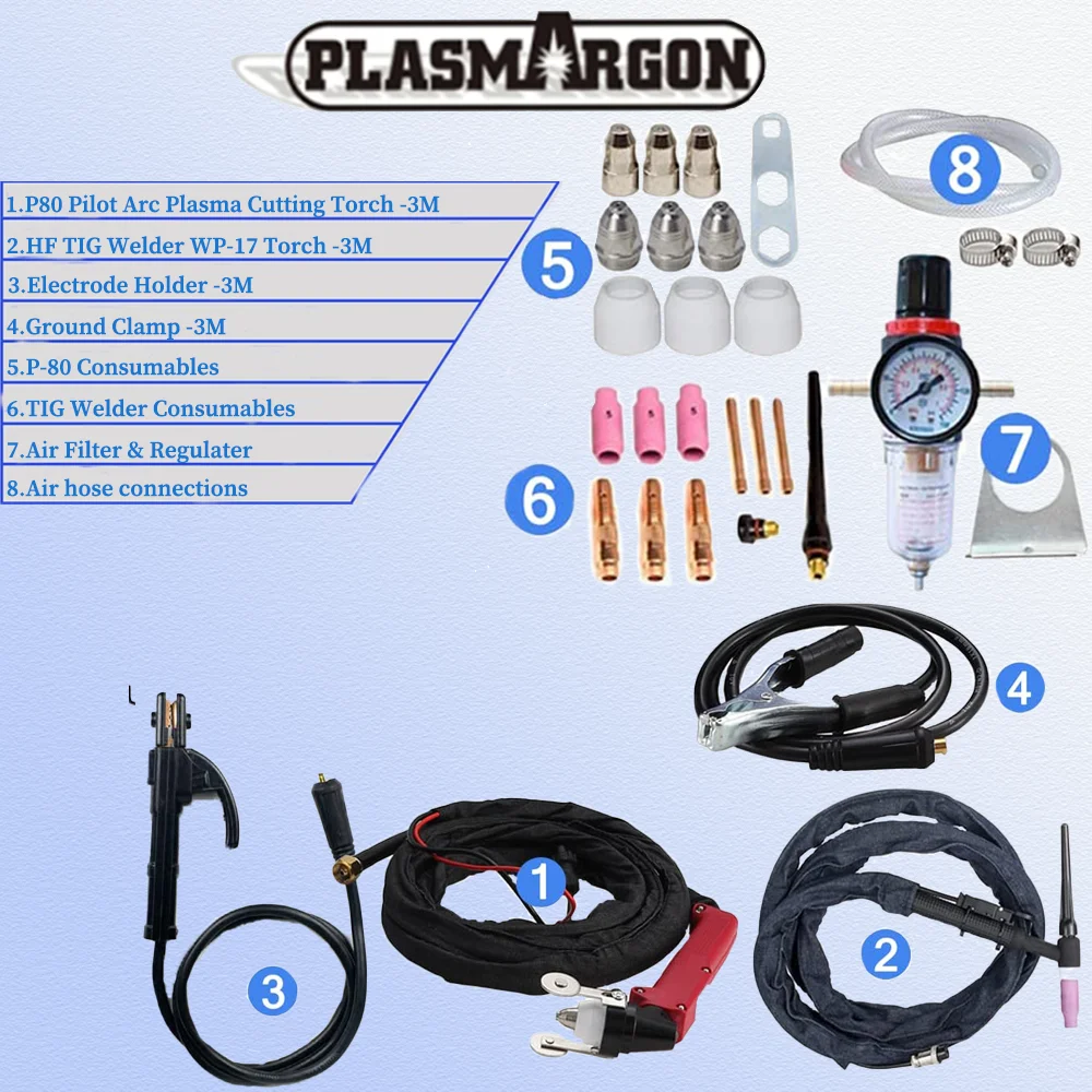 Plasmargon 4 in 1 Welding Machine CT418P TIG/CUT/MMA/PULSE Multifunction Pilot Arc Plasma Cutting Machine