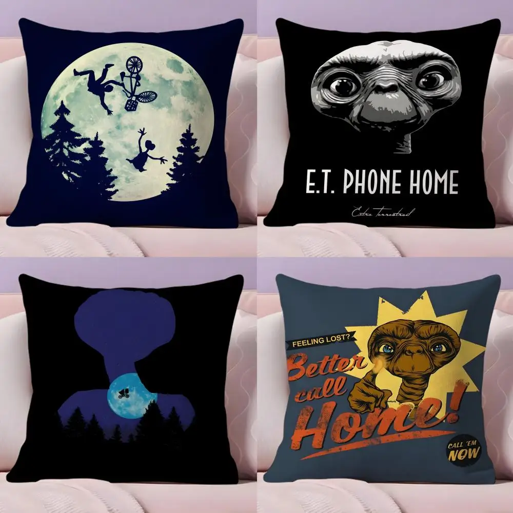 E.T. the Extra-Terrestrial Pillow Case Plush Fabric Soft Double-Sided Printed Sofa Warm Winter Home Gift Cushion Cover
