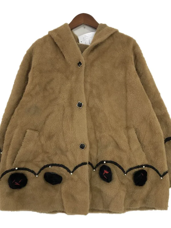 빈티지 스몰 니트 울 카디건 코트 레트로 다용도 겨울 스웨터 롱 슬리브 브이넥 싱글 브이...