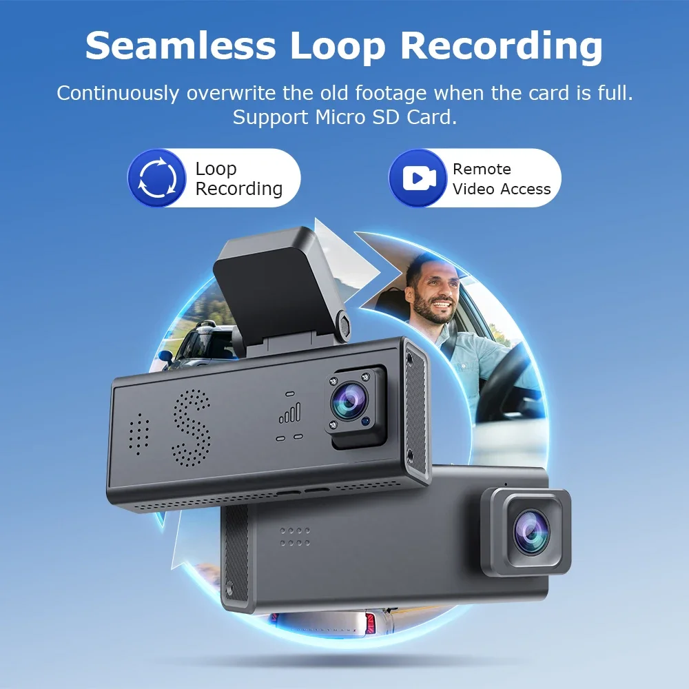 2026 جديد 6MP داش كام عدسة مزدوجة 4G مسجل قيادة سيارة DVR كاميرا GPS 24 ساعة مراقبة وقوف السيارات APP المراقبة عن بعد