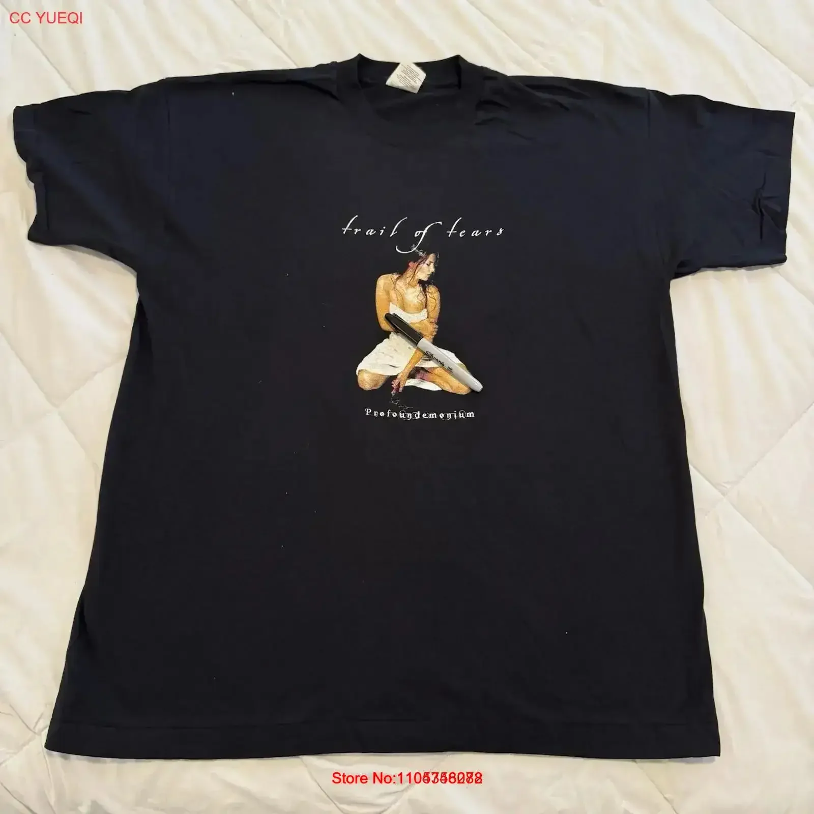 Camiseta TRAIL OF TEARS Profoundemonium XL Saturnus Katatonia Swallow The Sun vintage lavada masculina elegante confortável vintage